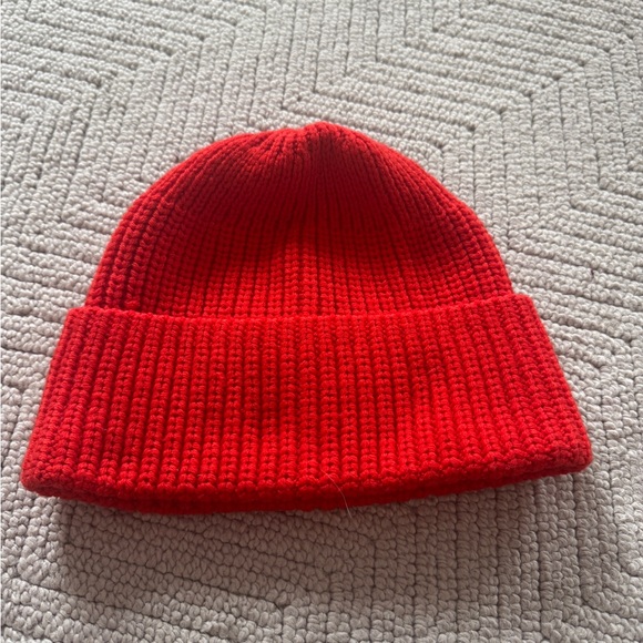 Sandro Vibrant Orangish/ Reddish Knit Beanie